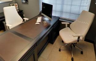 2 sets of executive professional desks 4 pieces 2 white custom chair