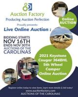 ONLINE AUCTION-2021 Keystone Cougar 364BHL 5th Wheel Camper